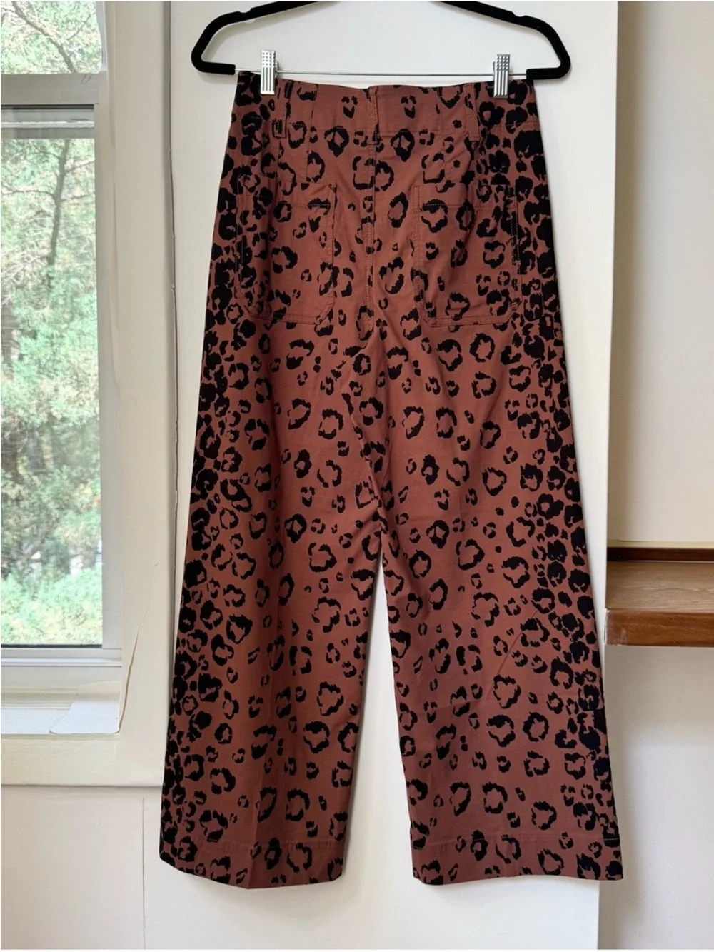 Anthropologie The Colette Crop Wide-Leg Pants Animal Print 30